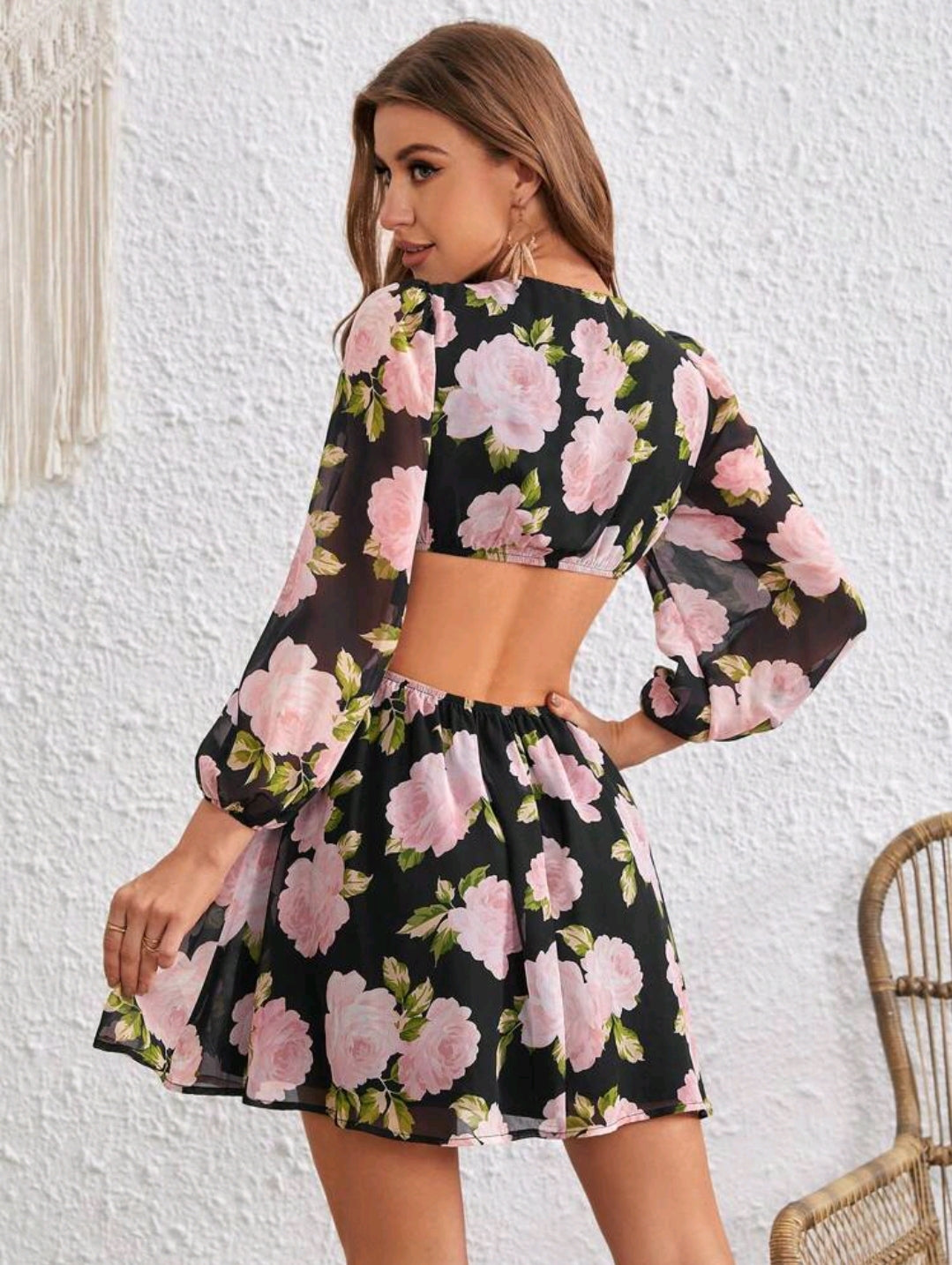 Bloom Floral Cut Out Dress