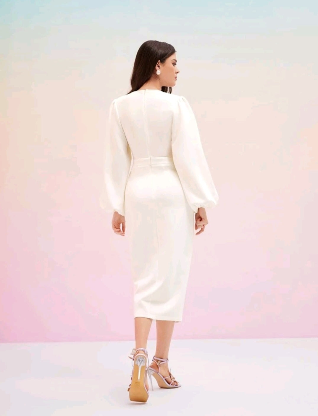 Cordelia Wrap Hem Dress - White