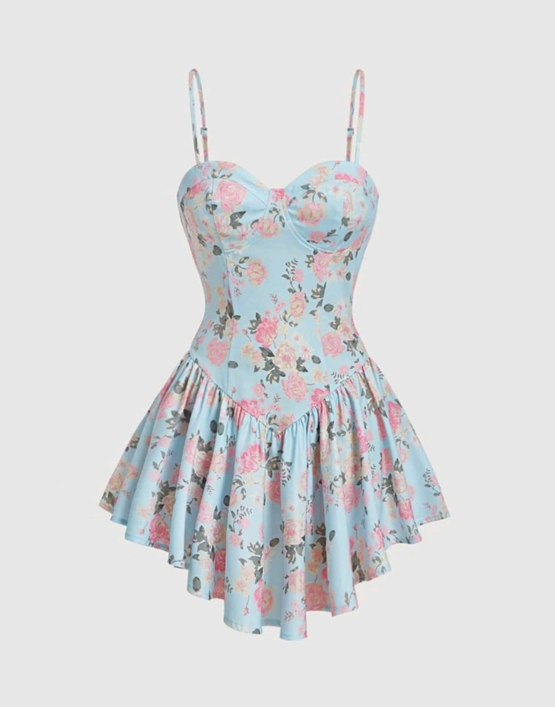 Charlene Floral Ruffle Hem Mini Dress