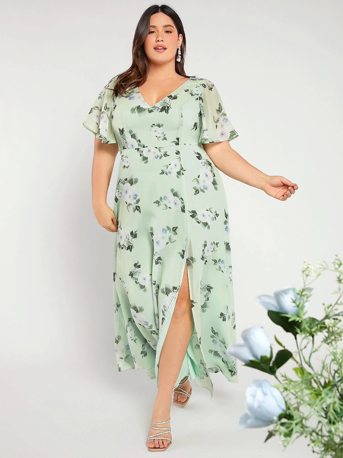 Virginia Maxi Dress - Green Floral