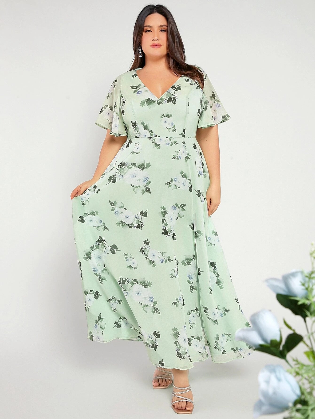 Virginia Maxi Dress - Green Floral