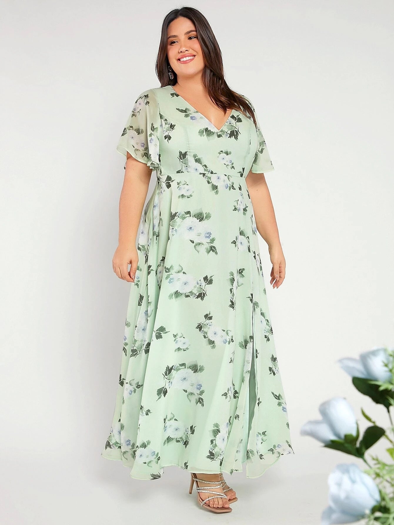 Virginia Maxi Dress - Green Floral
