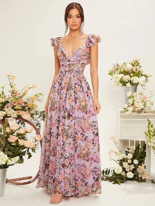 Wendy Floral Sweetheart Maxi Dress