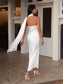 Lydia Asymmetrical Satin Dress - White