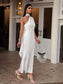 Lydia Asymmetrical Satin Dress - White