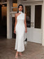 Lydia Asymmetrical Satin Dress - White
