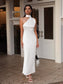 Lydia Asymmetrical Satin Dress - White