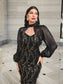 Dhalia Mesh Top & Sequin Midi Dress
