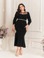 Fanny Puff Sleeve Dress - Black