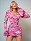 Ella Flounce Sleeve Mini Dress - Floral