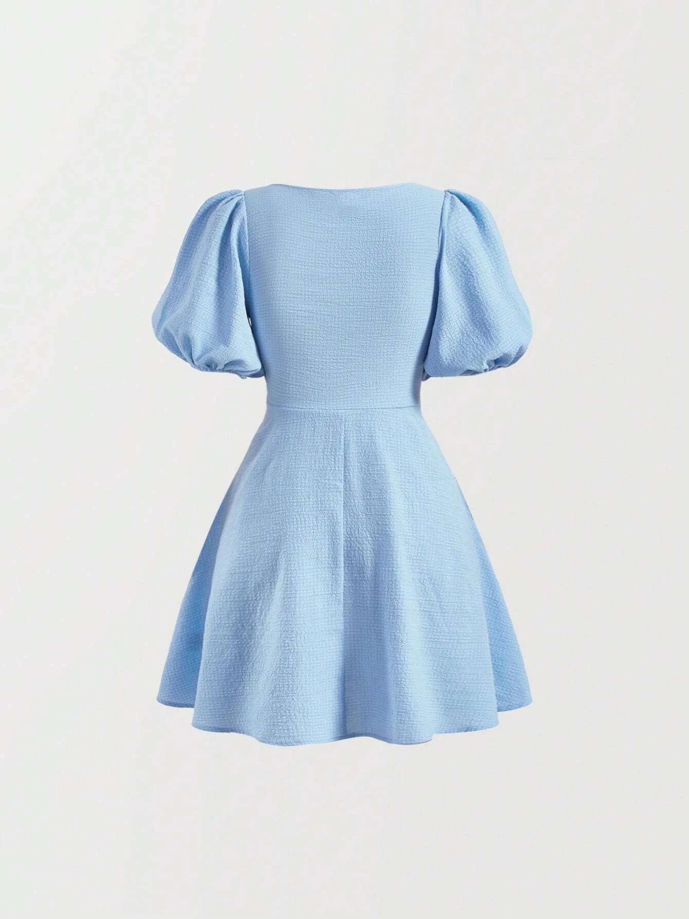 Coco Tie Front Puff Sleeve Dress