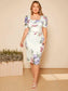 Iris Puff Sleeve Midi Dress - Floral