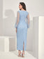 Claire Contrast Mesh Midi Dress