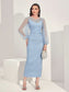 Claire Contrast Mesh Midi Dress