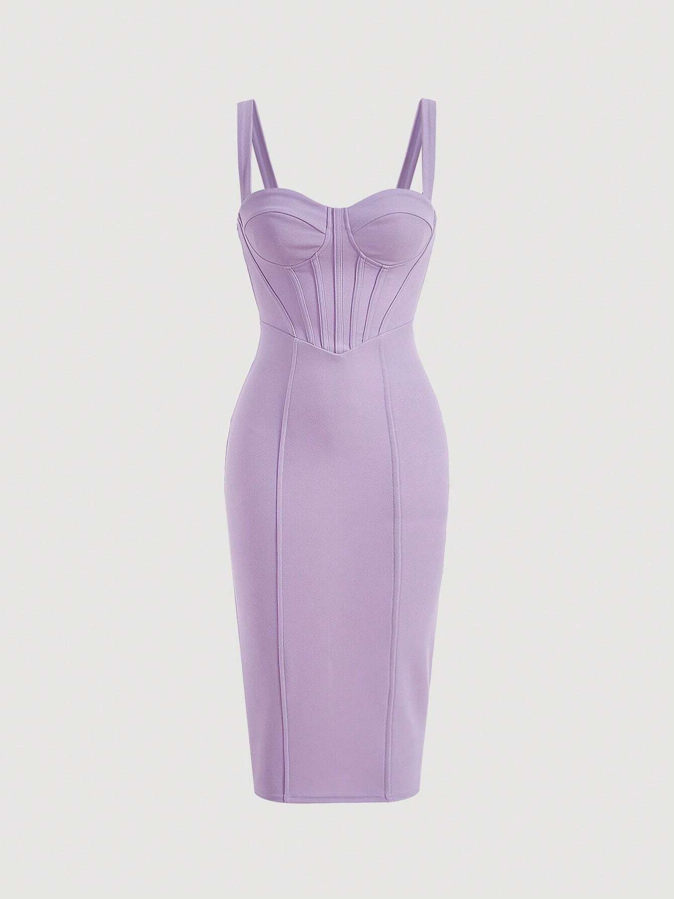 Lavender Bustier Midi Dress