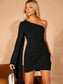 Mikki One Shoulder Bell Sleeve Mini Dress