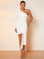 Chesire One Shoulder Dress - White