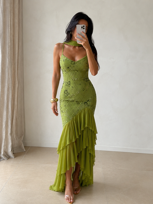 Olivia Sequin Embellished Maxi Dress
