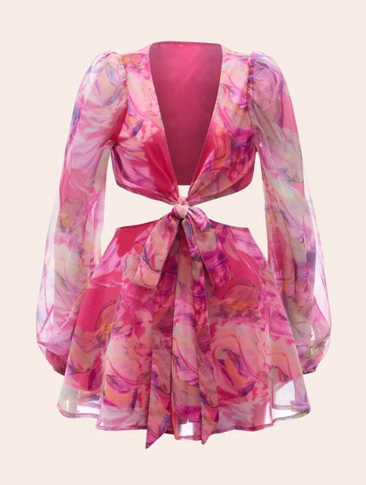 Elena Knot Cut Out Waist Romper