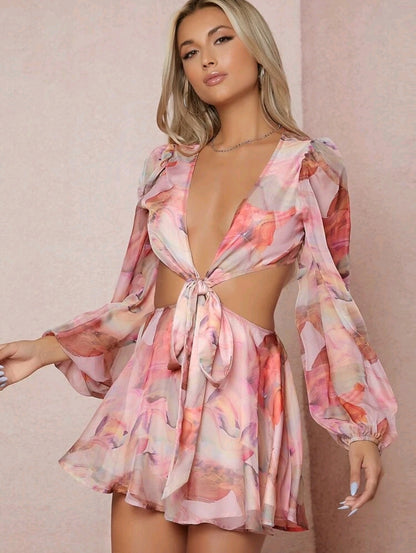 Edwina Cut Out Waist Romper