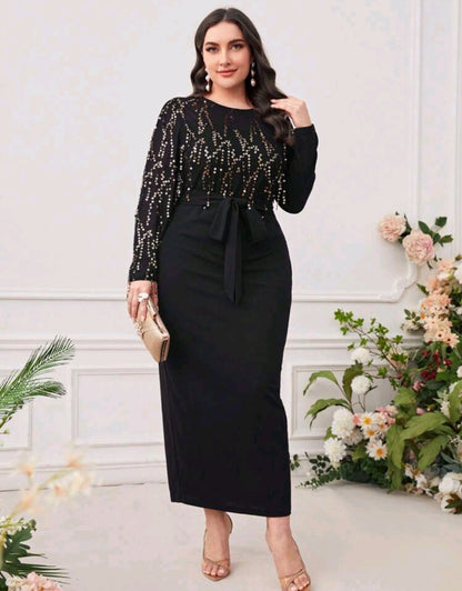 Catarina Sequin Belted Dress