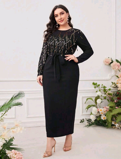 Catarina Sequin Belted Dress