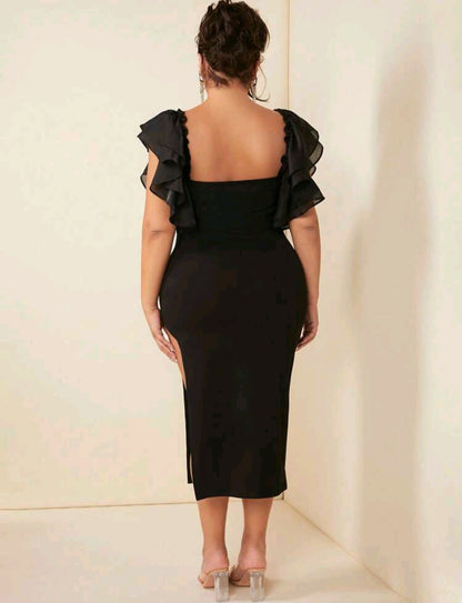 Stephanie Sweetheart Split Thigh Midi Dress