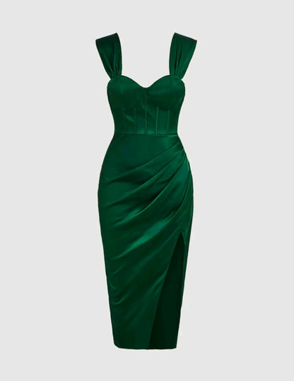 Ariel Bustier Dress - Dark Green