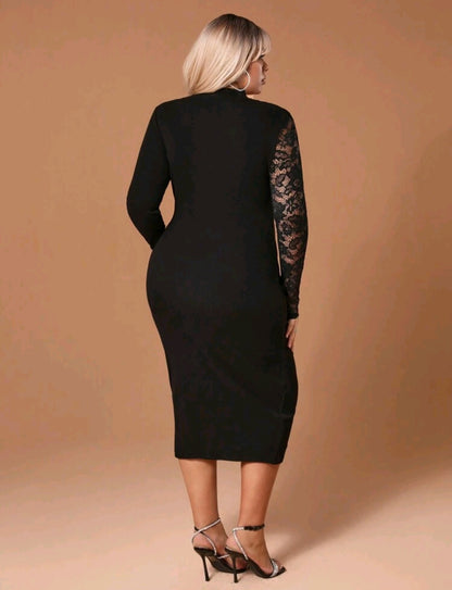 Nora Lace Hollow Out Midi Dress