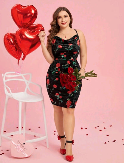 Valentine's Day - Marina Roses Velvet Dress 🌹