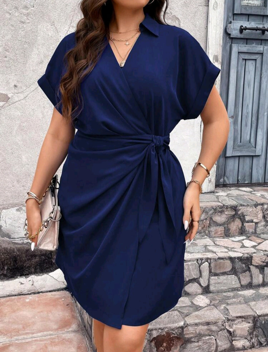 Isabella Wrap Dress - Navy Blue