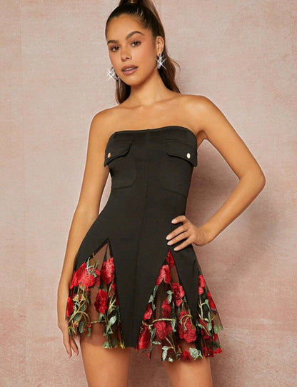 Zarah Floral Embroidery Mini Dress