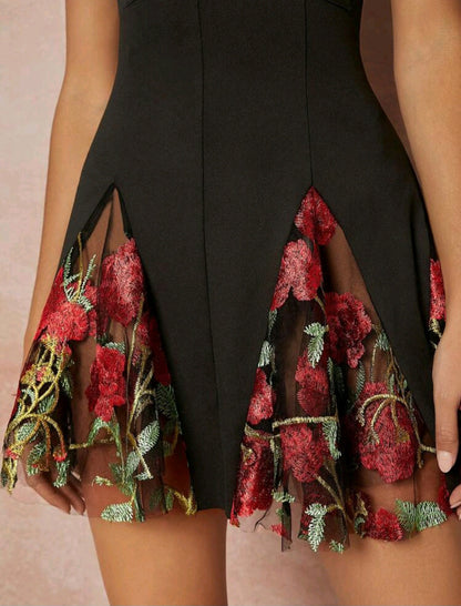 Zarah Floral Embroidery Mini Dress