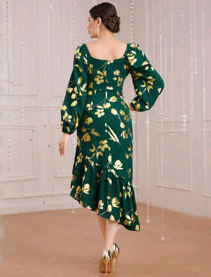 Lana Lantern Sleeve Midi Dress - Floral