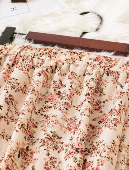 FALCO Floral Skirt - Apricot