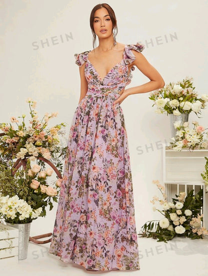 Wendy Floral Sweetheart Maxi Dress