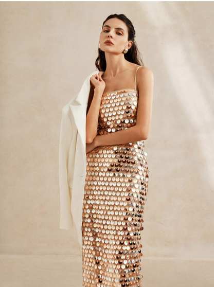 EMMA SEQUIN MAXI DRESS - GOLD