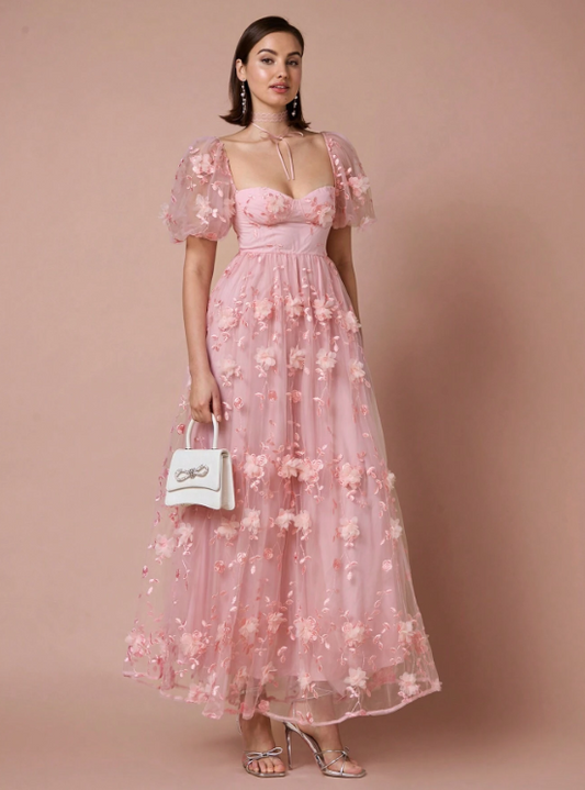 PEONY ROMANTIC FLORAL MAXI DRESS