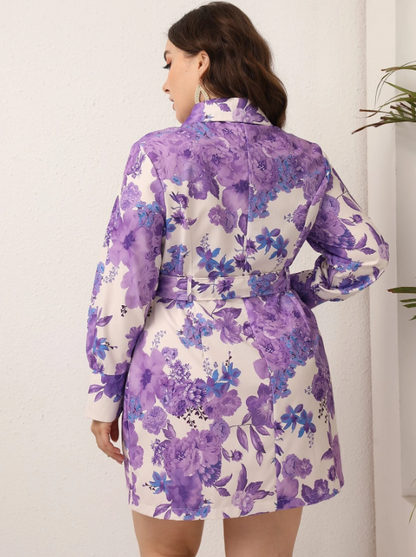 CORALIE FLORAL BELTED DRESS