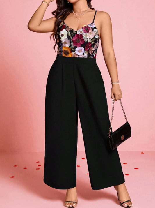 AMALIA EMBROIDERY FLORAL JUMPSUIT