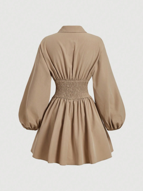 MORGANE PUFF SLEEVE SHIRT DRESS