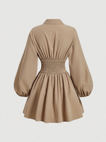 MORGANE PUFF SLEEVE SHIRT DRESS