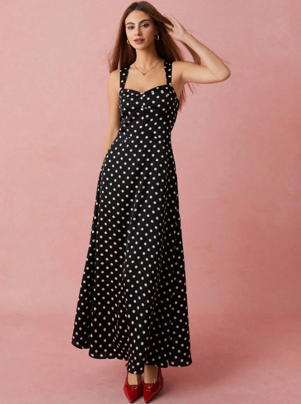 GALE POLKA DOT MAXI DRESS