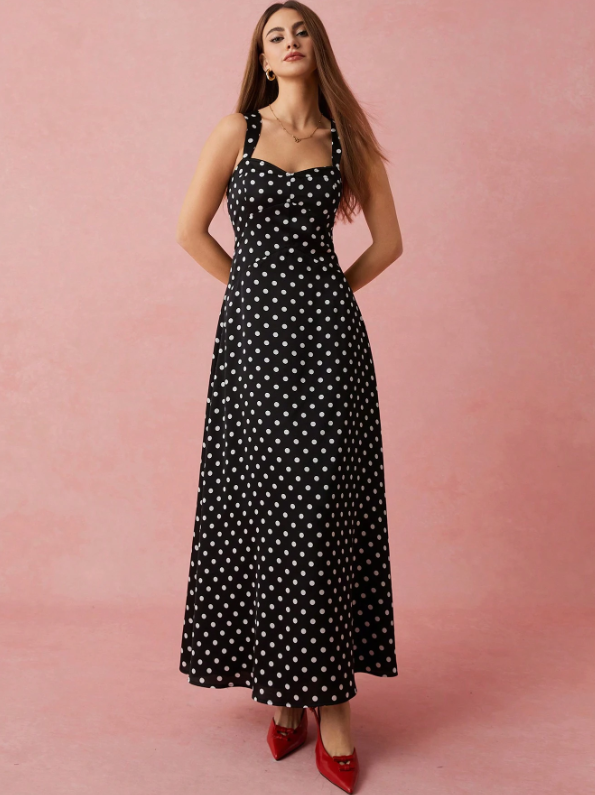 GALE POLKA DOT MAXI DRESS