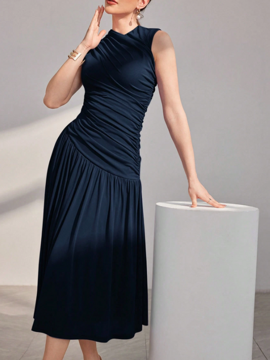 SIMONA PLEATED MIDI DRESS
