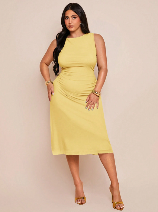 SIENA MESH DRESS-YELLOW