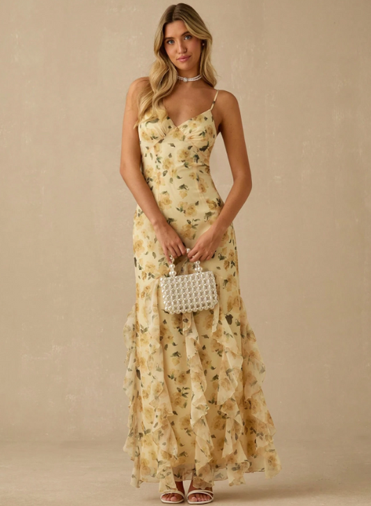 DARLA FLORAL MAXI DRESS- YELLOW