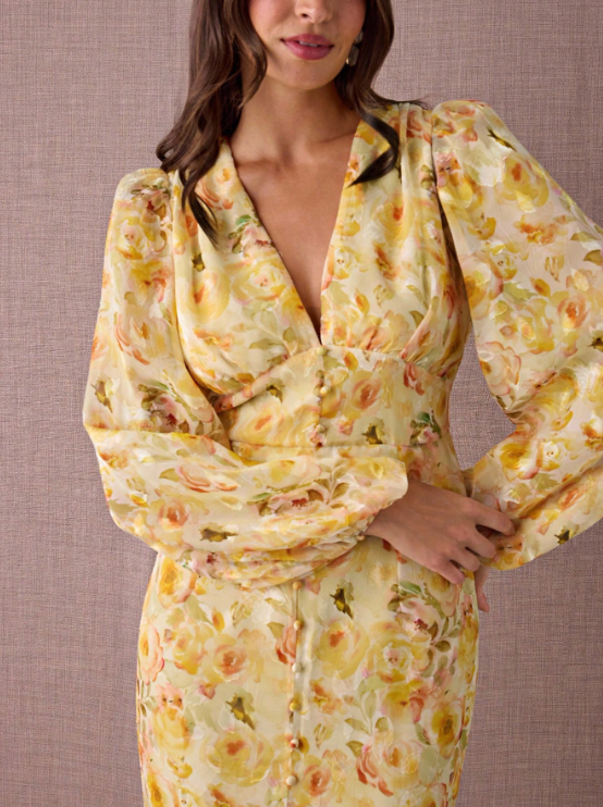SOPHIE FLORAL PUFF SLEEVE DRESS