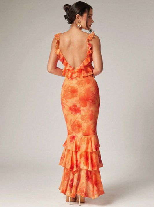 BLOOM RUFFLES MAXI DRESS