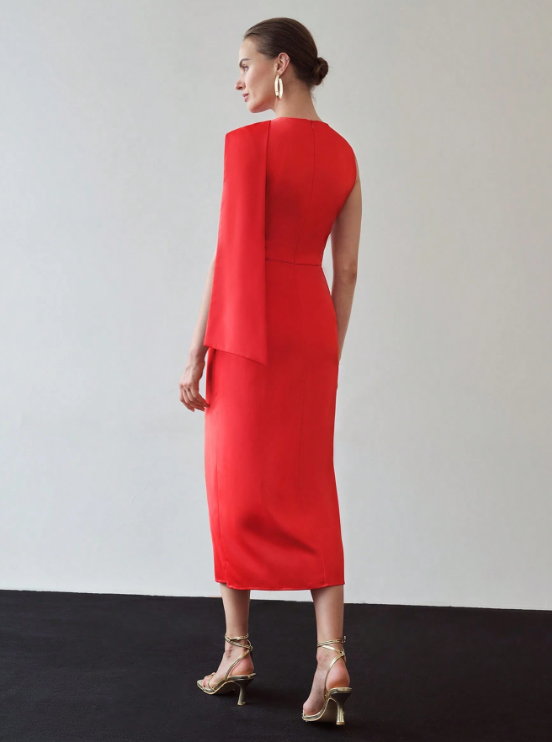 JOSIANA FITTED WAIST SPLIT SIDE DRESS